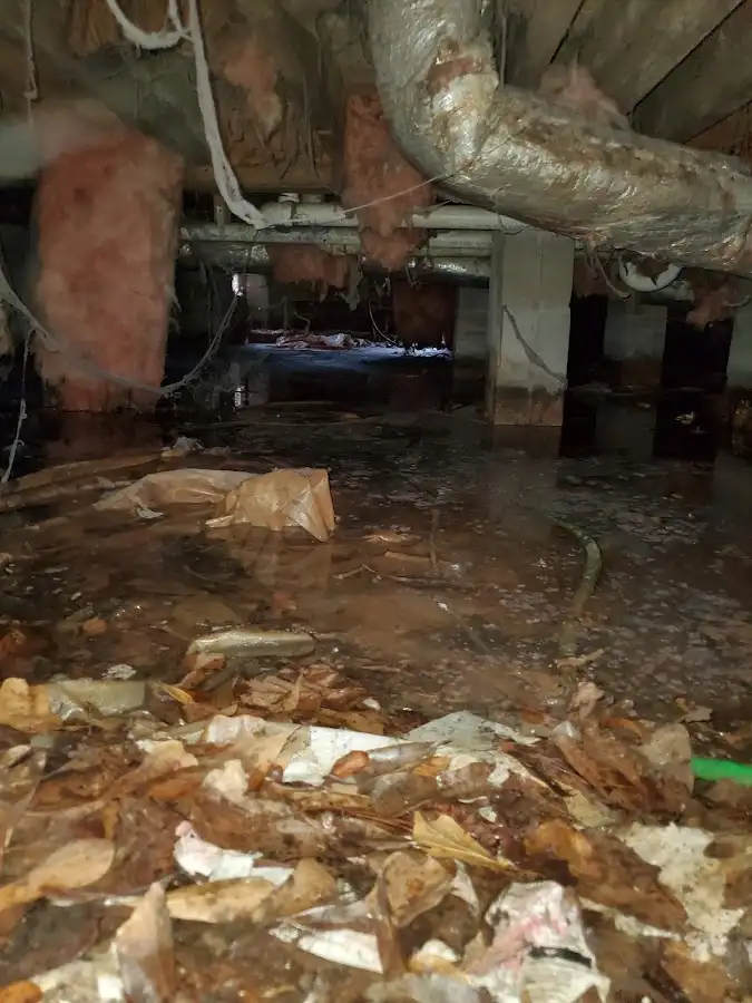Crawl space flood assessment for Commercial Water Damage Restoration in East Los Angeles